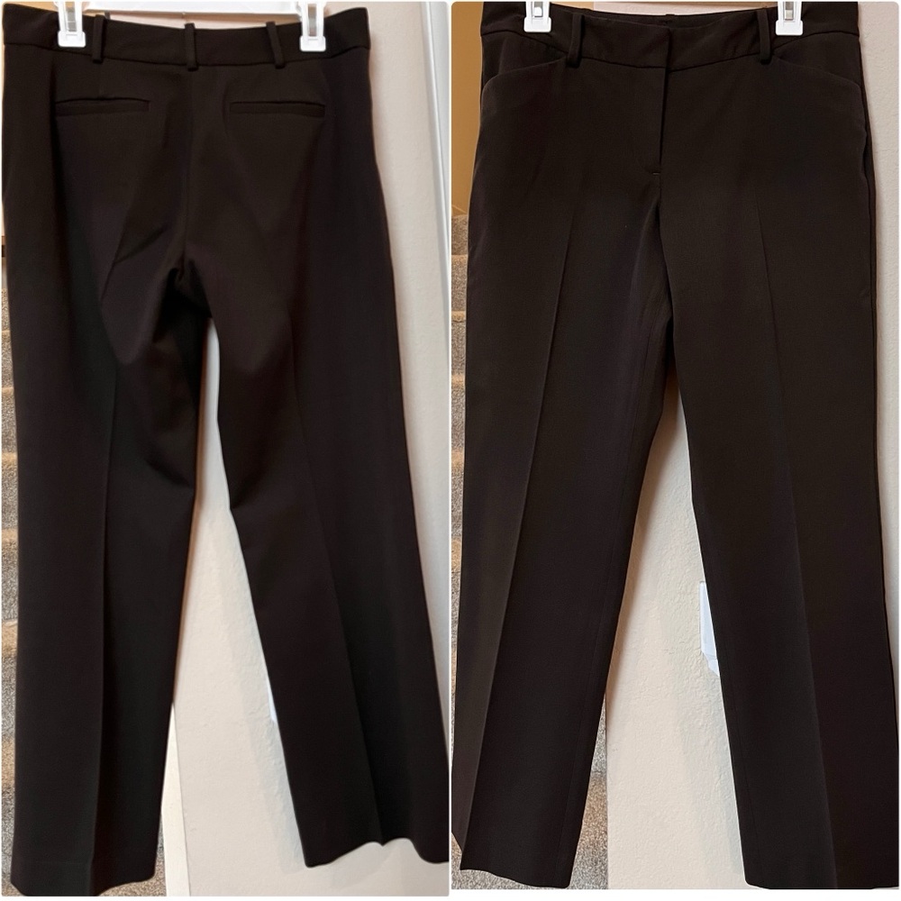 TALBOTS Curvy Chocolate Brown Comfy Trouser Straight Pants